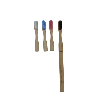  biodegradable Bamboo Toothbrush with Replacement Heads