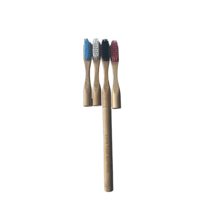  biodegradable Bamboo Toothbrush with Replacement Heads one fitted